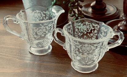 Fostoria Baroque Creamer & Sugar 
