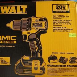 Dewalt New Kit Drill Driver Atomi. Brushless, Batteries And Charger 