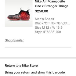 Nike Foamposite Stranger Things size 12