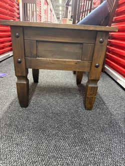 Rustic Wood End Table with Drawer