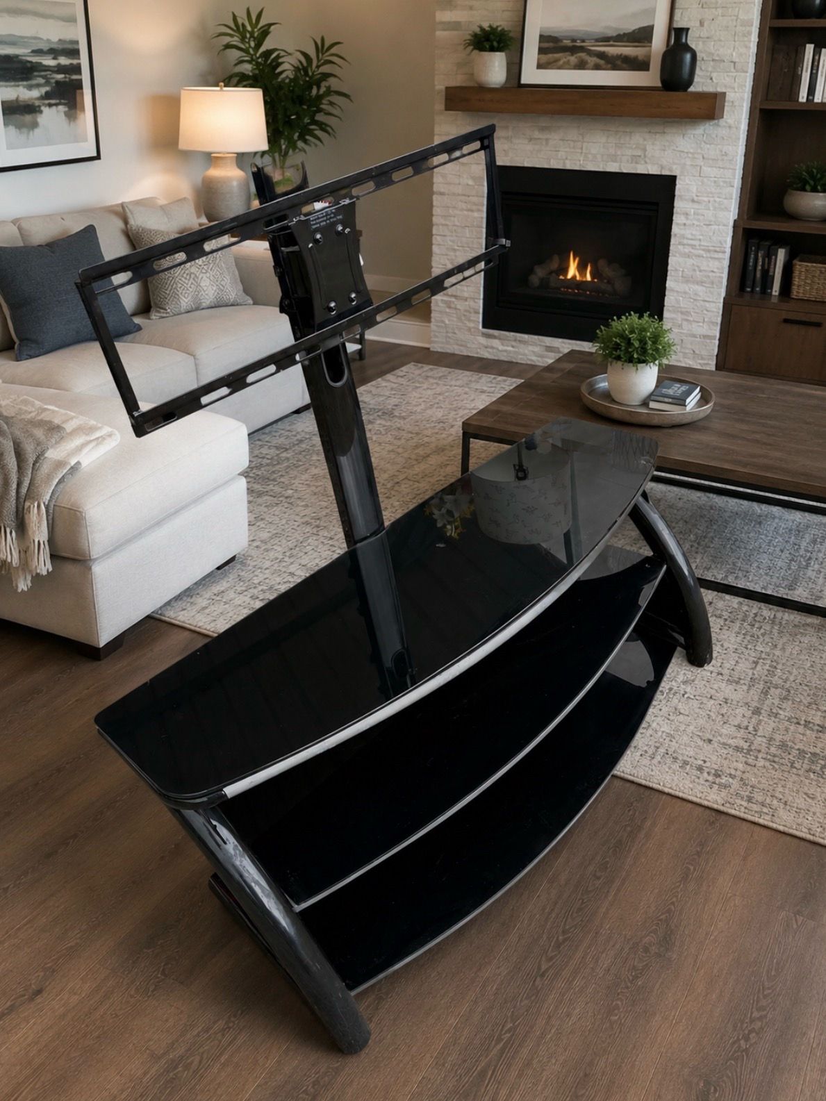 Black TV Stand with Mount