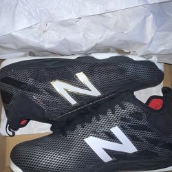 New Balance Men's Baseball Metal Cleats Size 12.5 2E Wide Black/Gold Accents New