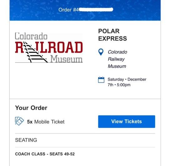 Colorado Railroad Museum Polar Express Tickets