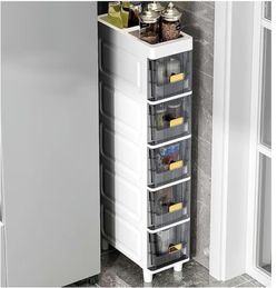 Storage Cabinet Stackable Storage Drawers Narrow With 5 Drawer, Tall Slim Vertical Unit Thickened Plastic(5 Tier)