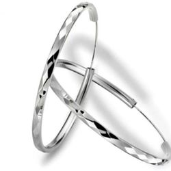 925 Sterling Silver Diamond Cut Large Hoop earrings 2.25”