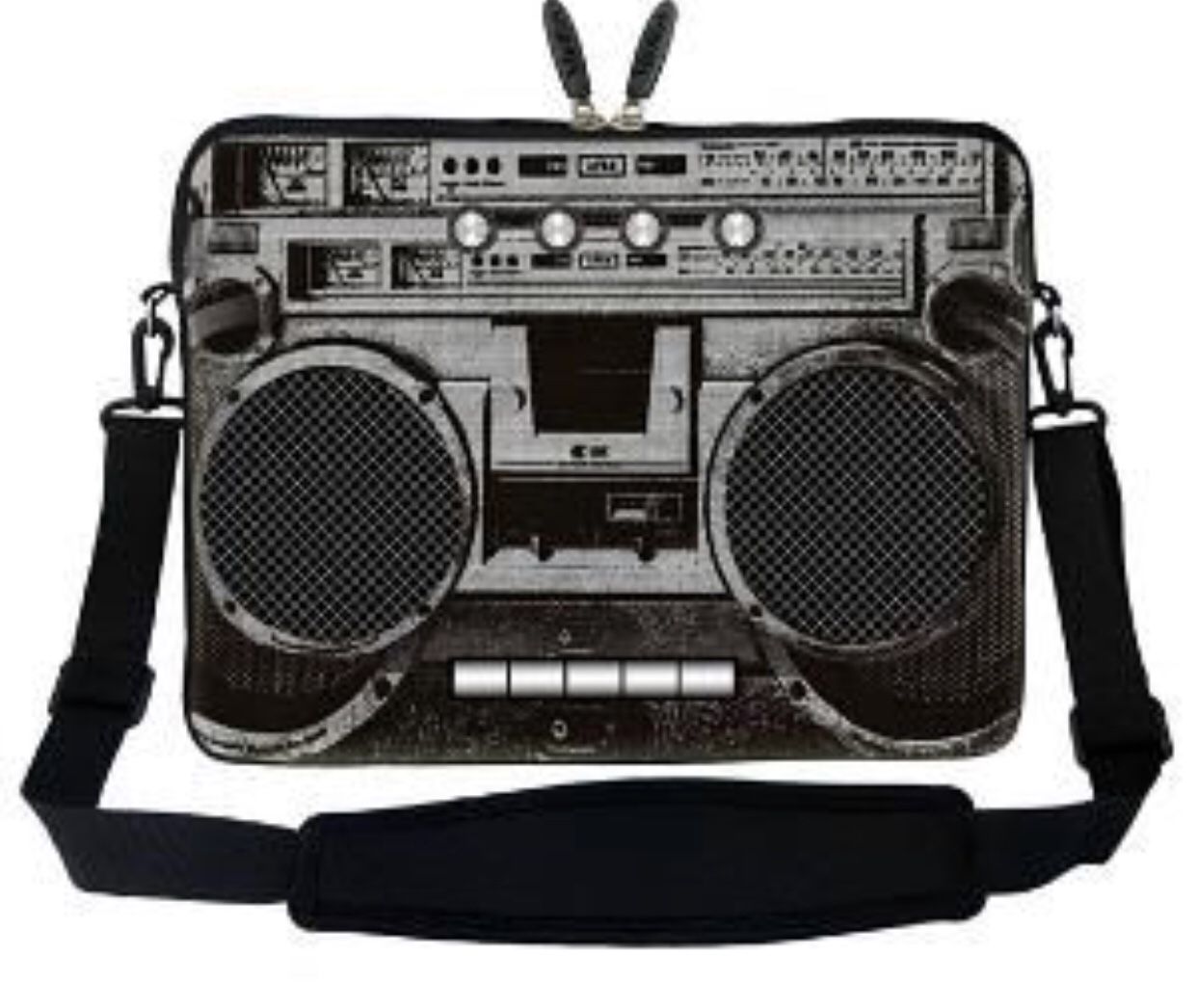 Retro 80’s boombox shoulder laptop bag