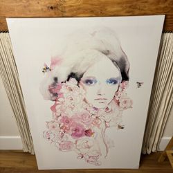 Flower Bee Girl Wall Art Decor IKEA