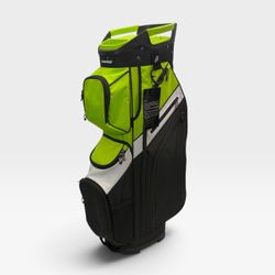 LivsinGolf Soundless 14-Way Golf Cart Bag | Black White Neon Green | NEW