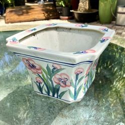 Small Ceramic Pot: 6.5”W x 6.75”D x 4.5”H