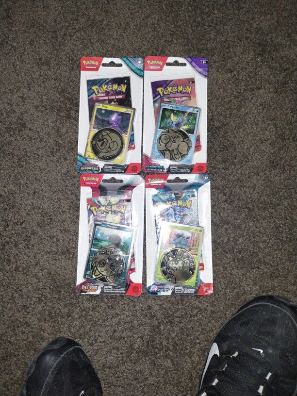 4 Factory Sealed Packs Of Pokemon Cards!