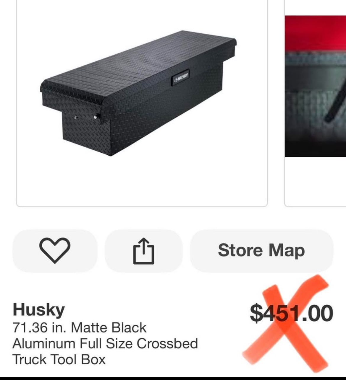 Husky 71.36 in. Matte Black Aluminum Full Size Crossbed Truck Tool Box