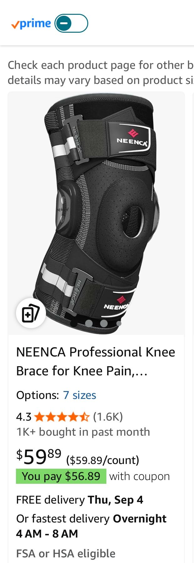NEENCA Professional Knee Brace for Knee Pain, Hinged Knee Pain Relief, Arthritis