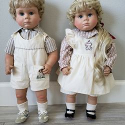 $40 for the pair - Pat Secrist/Johannes Zook Twin Zook Kids from Johannes Zook Originals 1988 Artist Signed #160