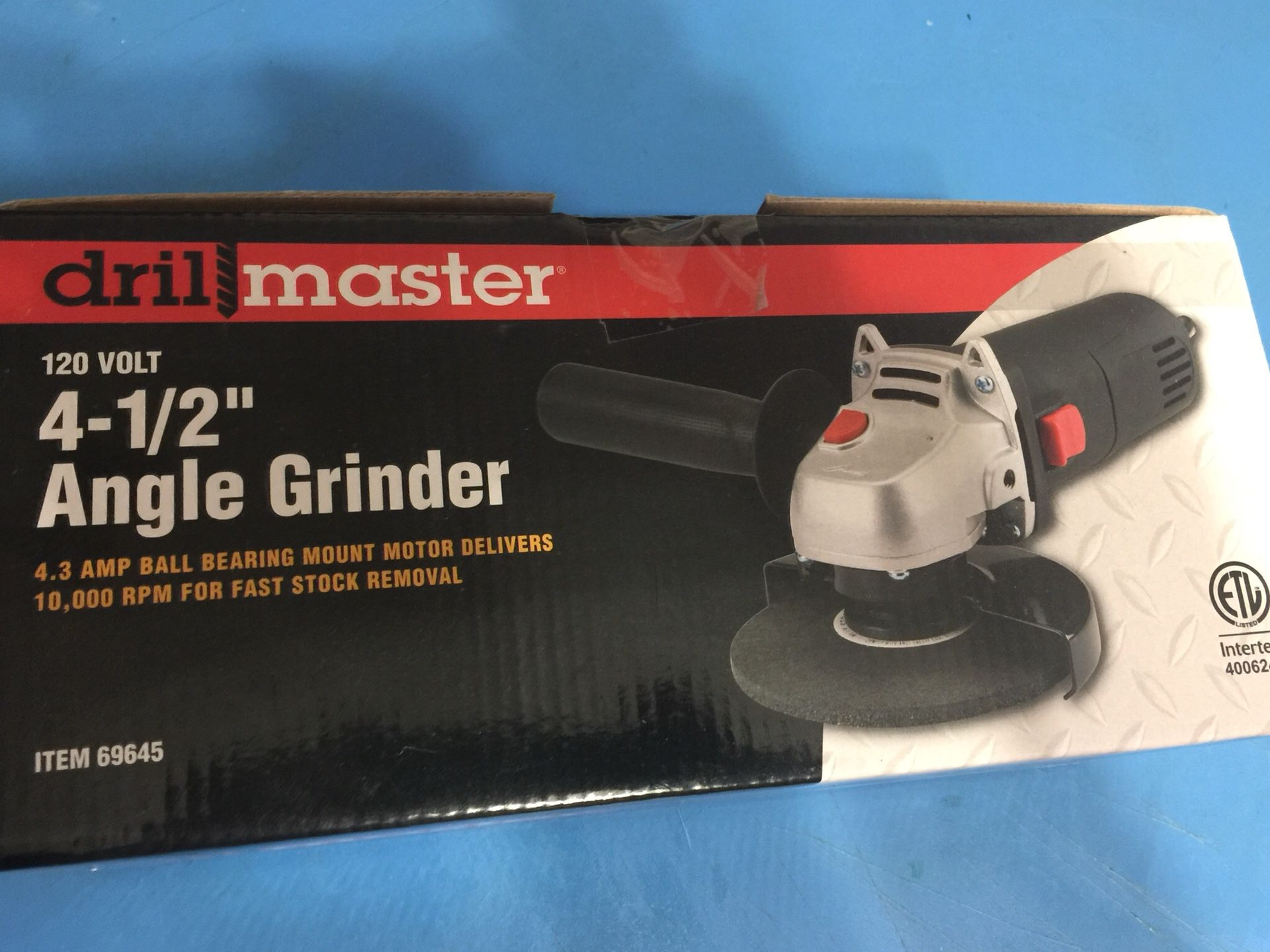 New Drill master 4 -1/2” Angle Grinder.