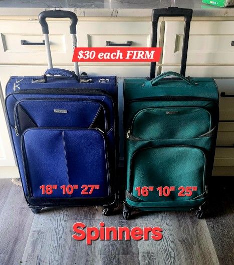 Suitcases W Spinner Wheels & Handle