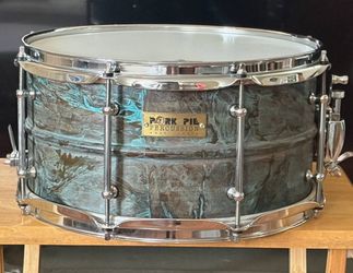 Pork Pie 7x13 Brass Patina Snare for Drum Set