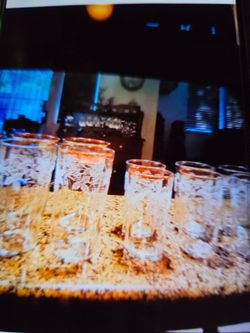Antique glasses gold rim set of 12