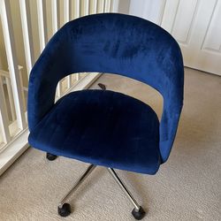 Blue suede chair