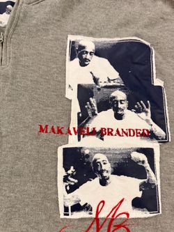 Makaveli Branded Gray Graphic Henley Shirt XL