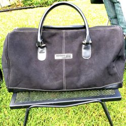 Kenneth Cole New York black Suede duffel bag Overnight Weekender 20x13x8