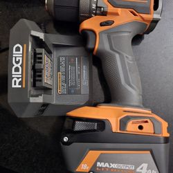 Ridgid Drill 4Ah Battery & Charger