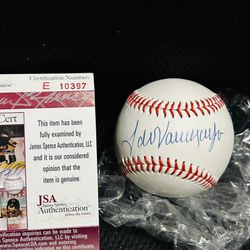 Fernando Valenzuela Autograph Baseball JSA COA Dodgers 