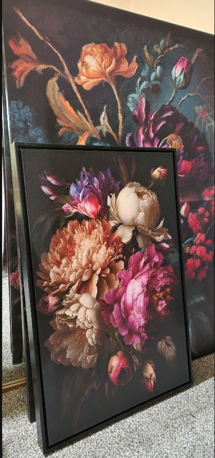 Canvas Wall Art And Golden Framed Mirror