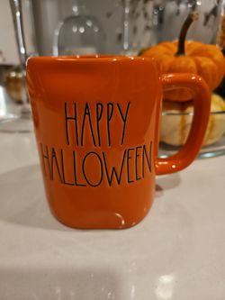 Rae Dunn Happy Halloween Orange Ceramic Mug