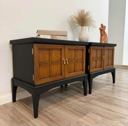 Professional Restored Nightstand Set By United
 26”L x 16”W x 23”H