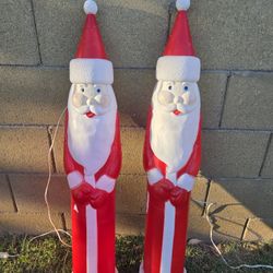 Pair Of 38" Pencil Santa Blow Mold