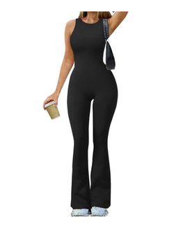 Black flared jumpsuit