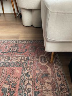 9x12 Birch Lane Washable Vintage Oriental Area Rug – Rose/Red – Like New
