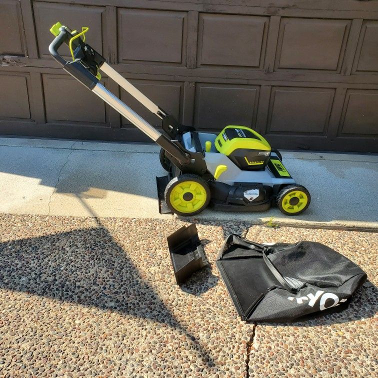Ryobi 21 Inch Cordless 40 Volt Battery Self Propelled Brushless Lawn Mower & Mulcher