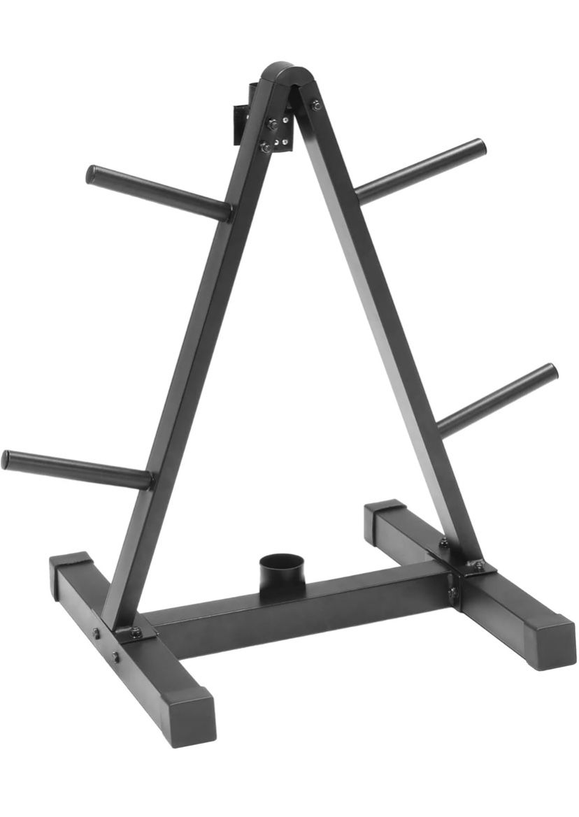 Weight Plate Tree Rack with Barbell Storage