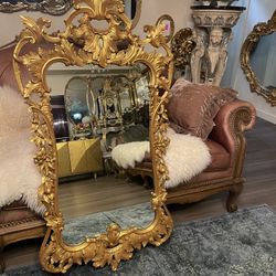 Antique Wooden Frame Large Mirror 