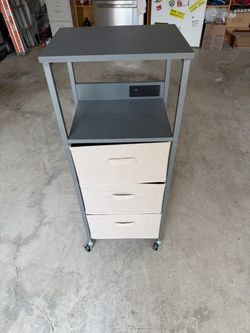 Rolling Storage Cart with Shelves and Drawers