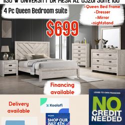 New 4PC Queen Bedroom!! Nueva Recámara Queen Set 