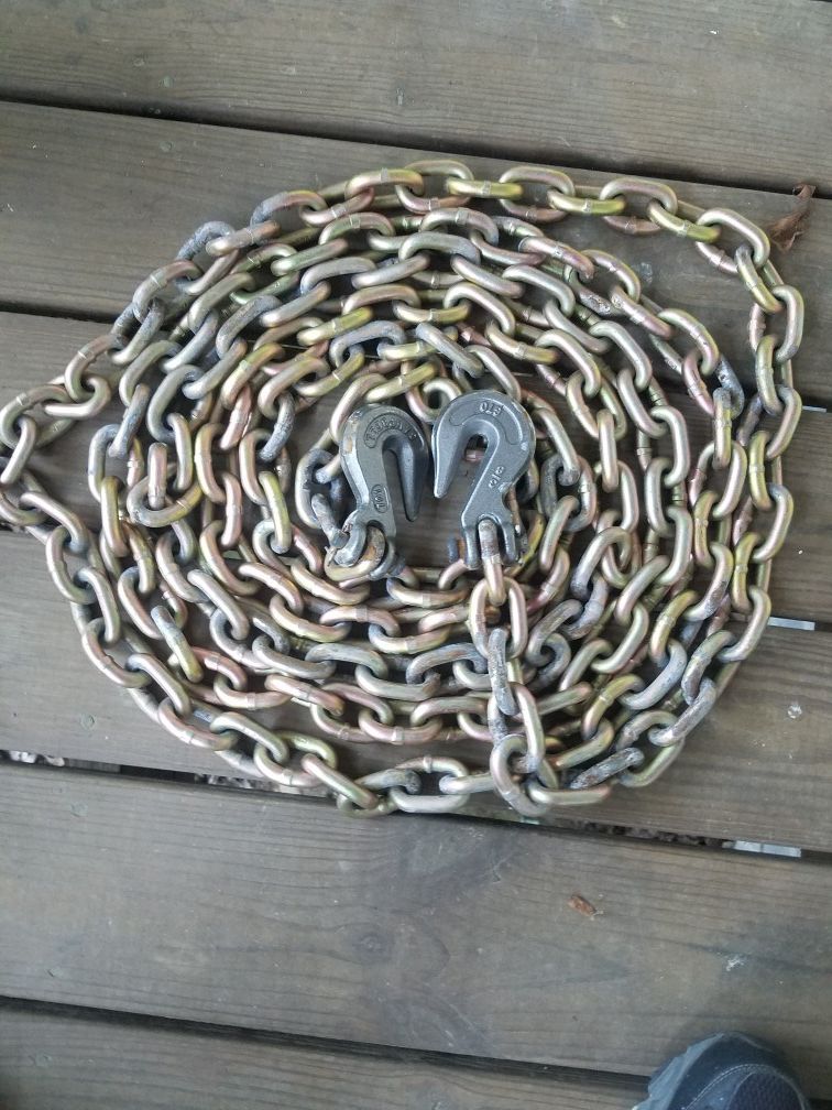 20 FT 3/8 NEW LOG CHAIN WITH HOOKS ON BOTH ENDS
