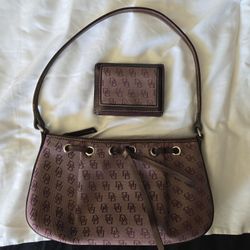 Dooney And Burke Purple Classic Purse And Matching Wallet