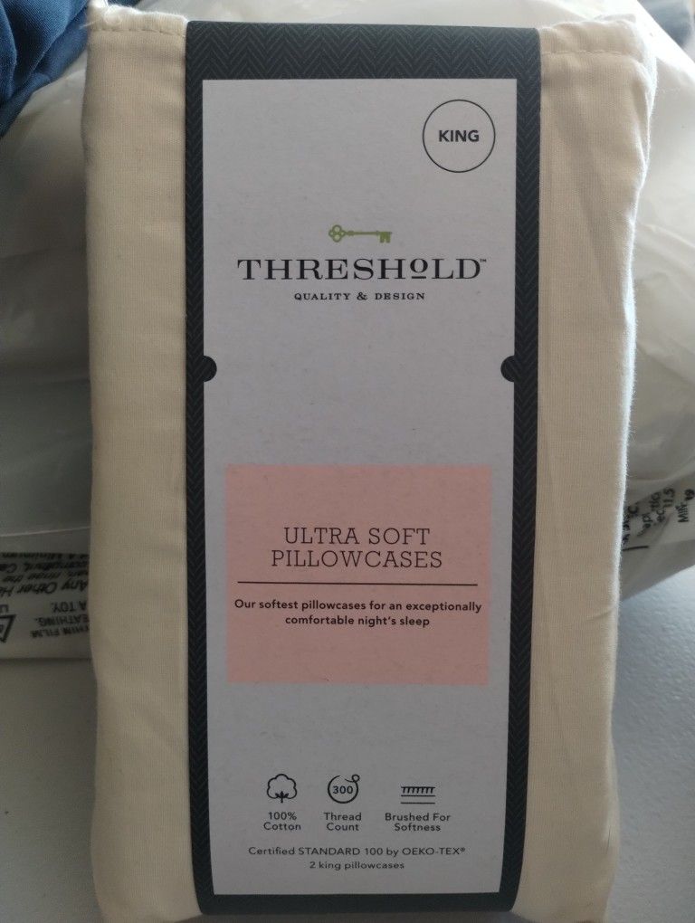 Threshold King Ultra Soft Pillowcases $10