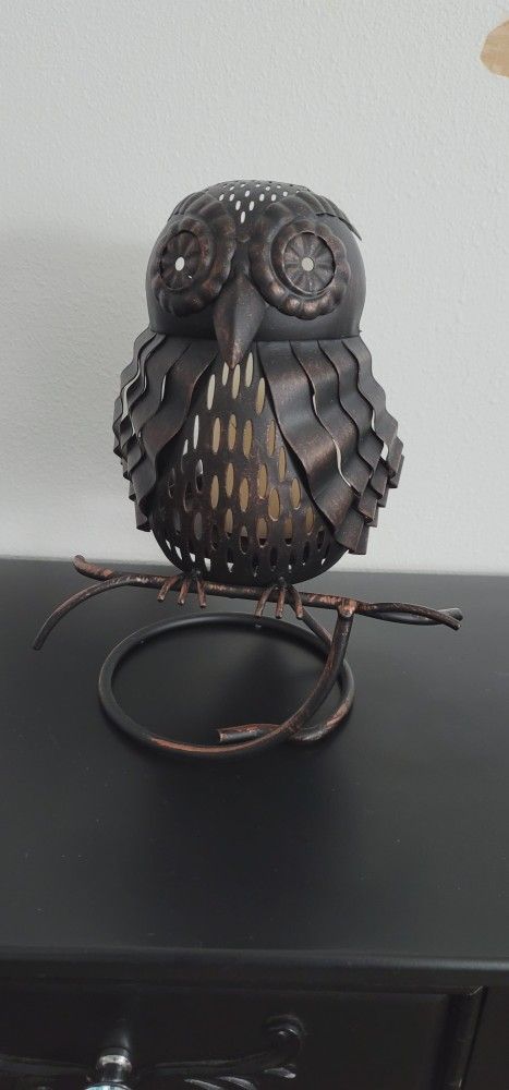Metal Owl Candle Holder - Vintage Vibe