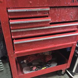 Red Rolling Tool Cart 