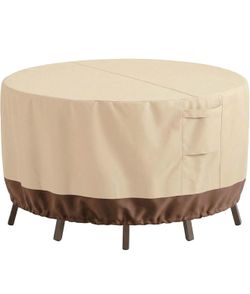 Patio Furniture Covers, Round 62"DIAx28"H , Outdoor Furniture Covers Waterproof Windproof with Padded Handles, Heavy Duty 600D Oxford Outdo