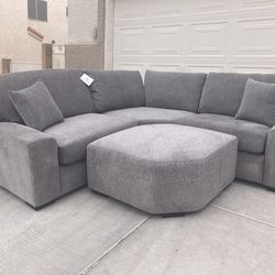 New Gray Sectional with ottoman