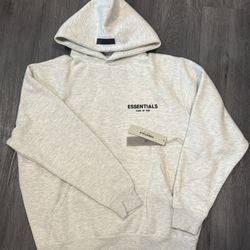 Essentials Hoodie Light Oat Size Small