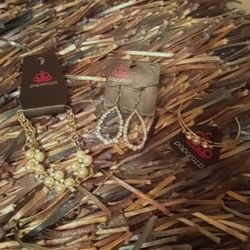 3pc Silver Pearl Bracelet Set