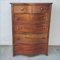 Antique Dresser Vintage Highboy Bureau Chest of 6 Drawers