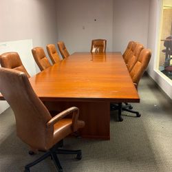 15 Ft Conference Table + 10 Chairs