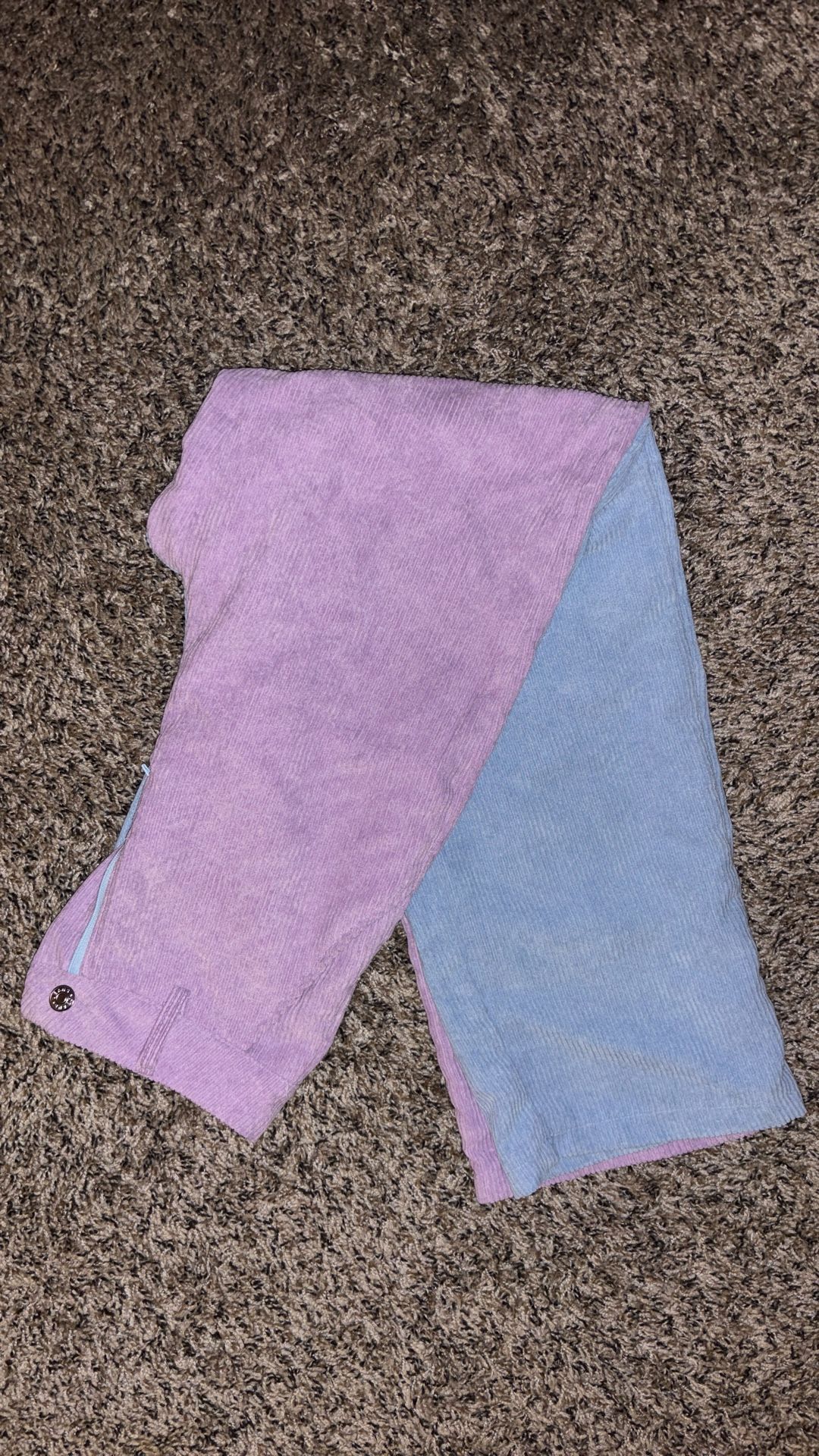 Pink/Blue Corduroy Pants - XS