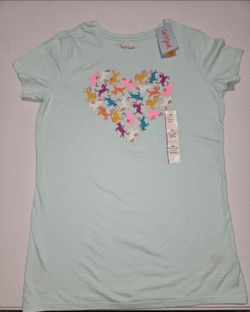 Cat & Jack Girls Unicorn Heart Graphic Tee XL